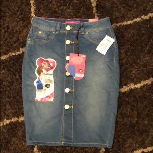 New YMI jean skirt